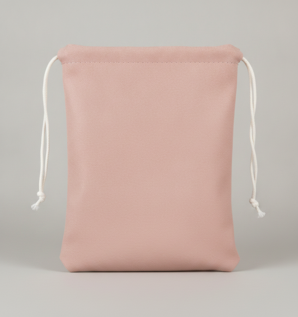Faux Leather & Suede Pouch — Pink Faux Suede — 4 x 5 in
