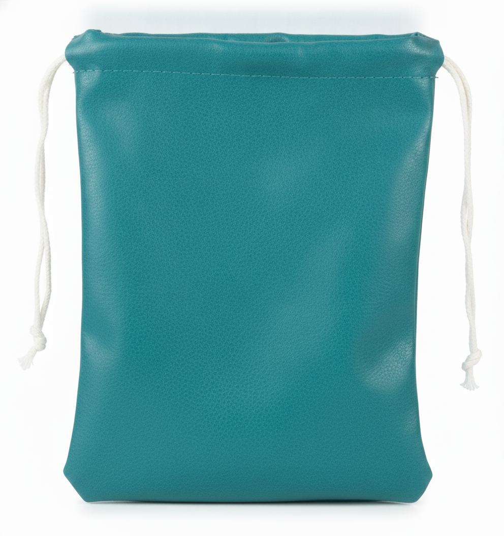 Faux Leather & Suede Pouch — Sage Faux Leather — 3 x 4 in