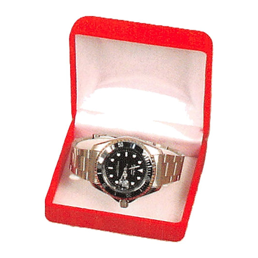 Bangle/Watch Box - Flocked Velour - Red