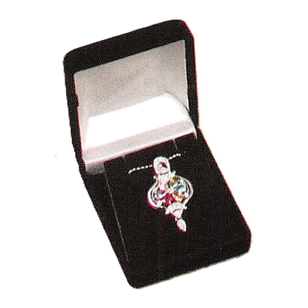 Pendant/Earring Box - Flocked Velour - Black