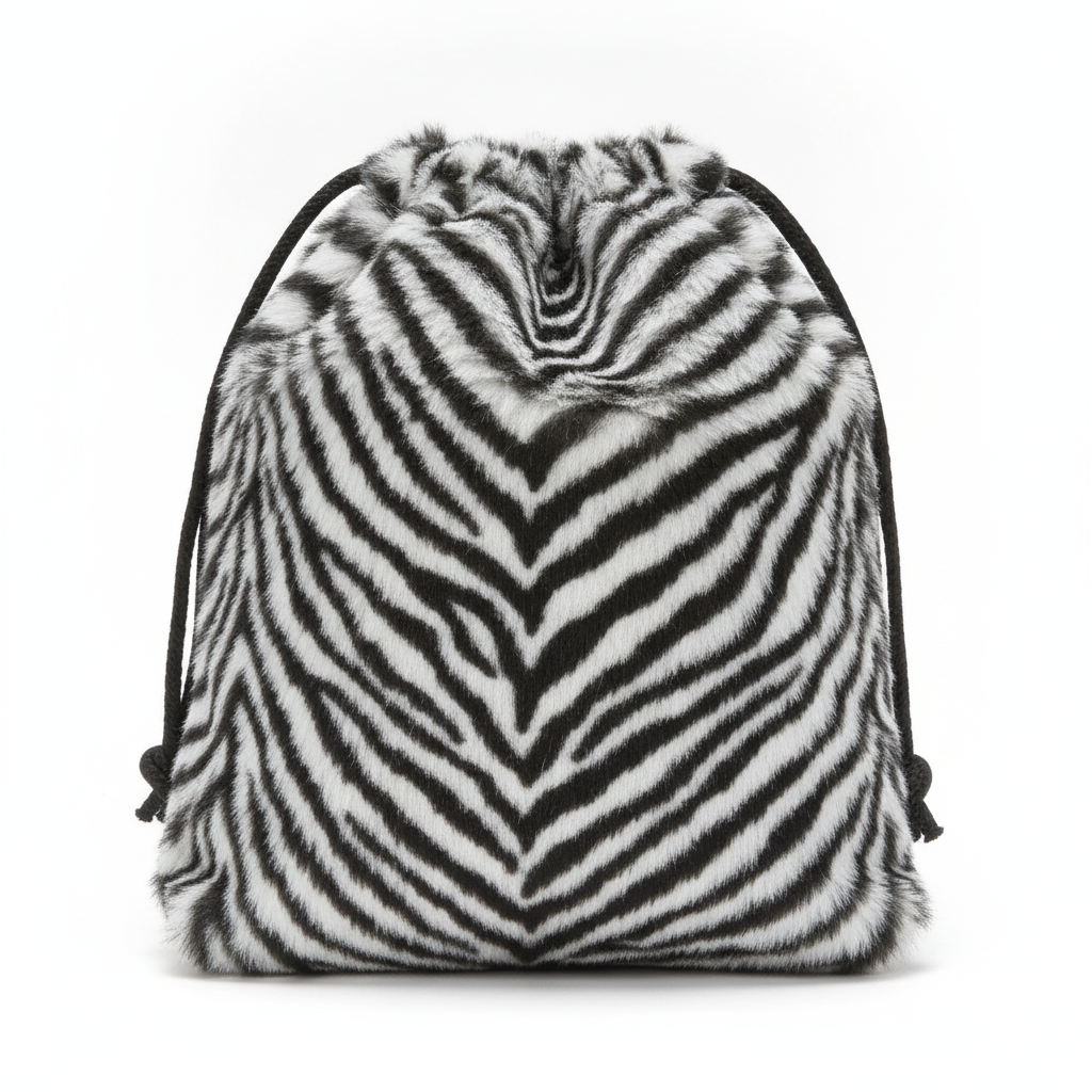 Furry Pouch — Furry Zebra — 3 x 4 in