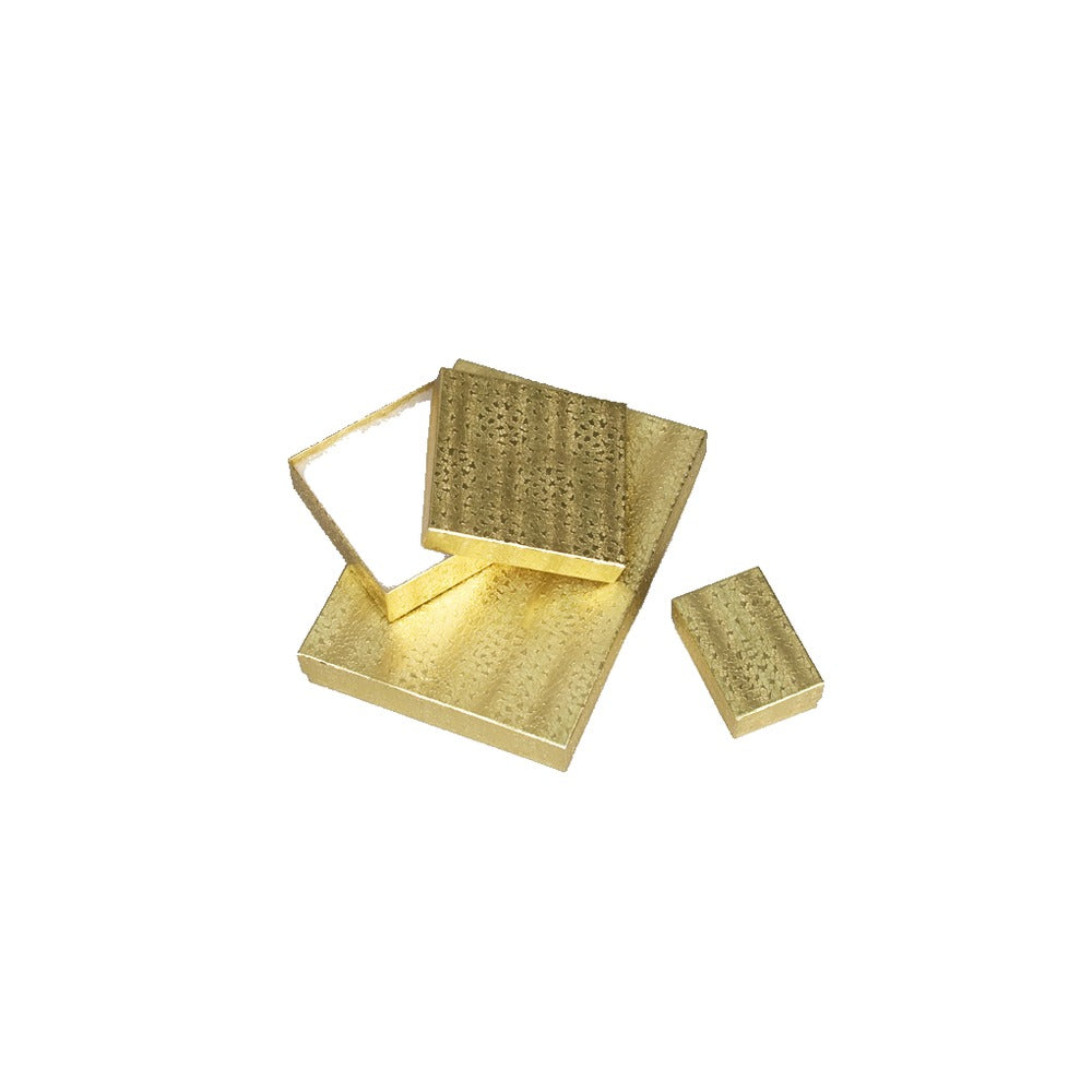 Deluxe Embossed Cotton-Filled Box - Gold Texture