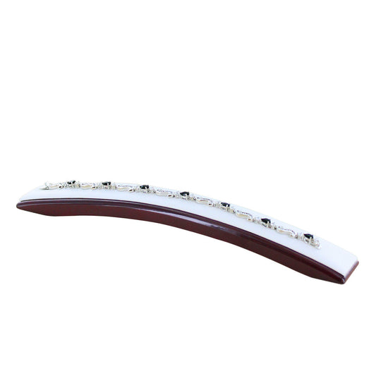 bracelet sled-White leather pad, Rosewood base