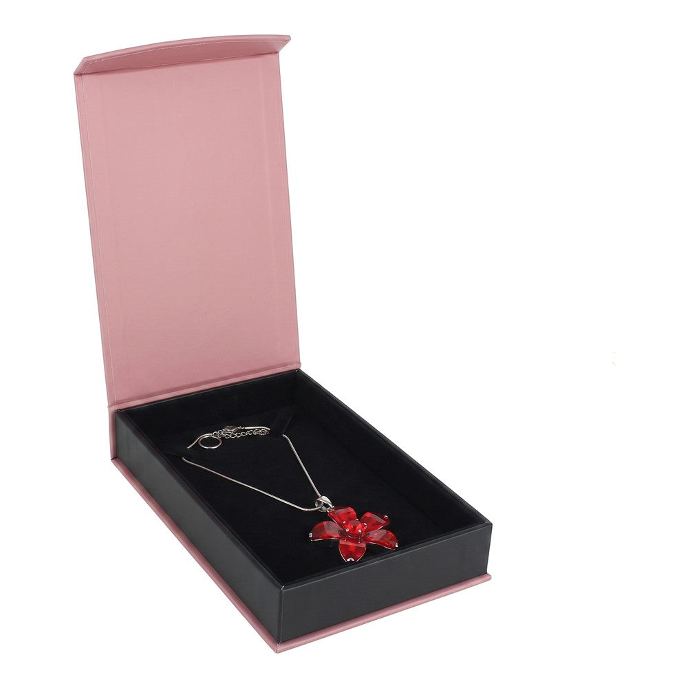 Necklace Box - Fancy Magnetic Flap - Matte Pink