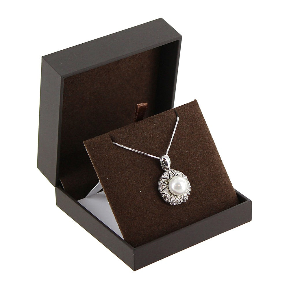 Large Pendant Box - Padded Inset Top - Croco