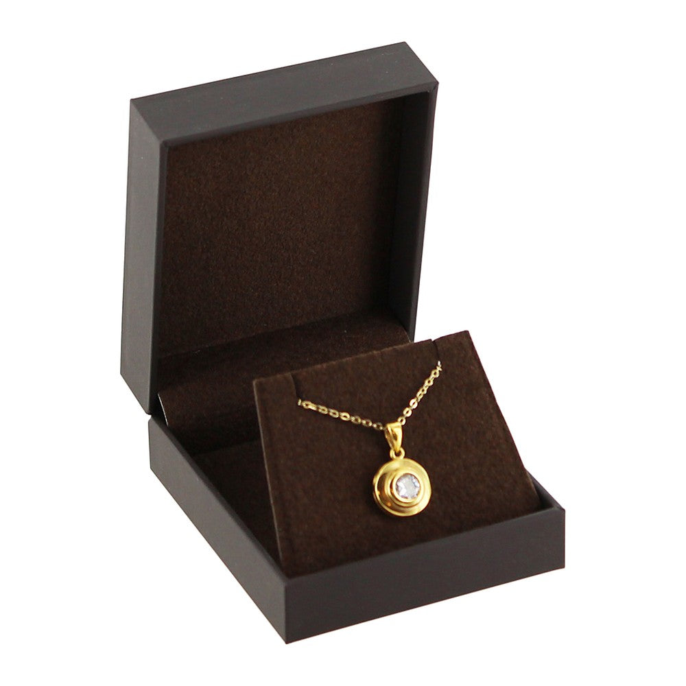 Earring/Pendant Box - Padded Inset Top - Croco