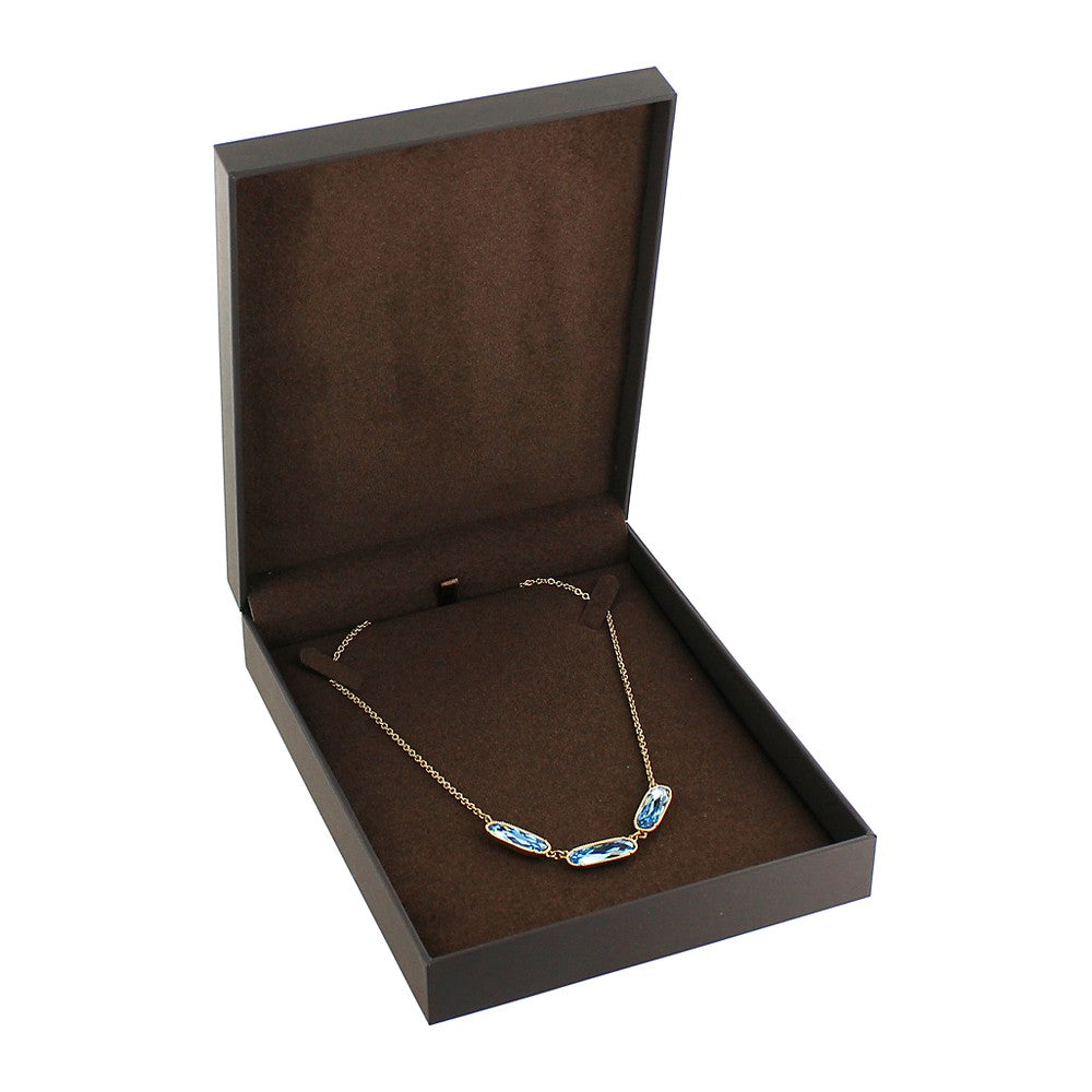 Necklace Box - Padded Inset Top - Croco