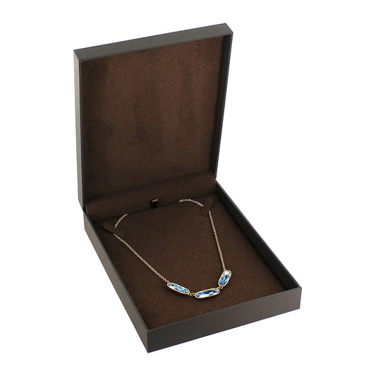 Necklace Box - Padded Inset Top - Croco