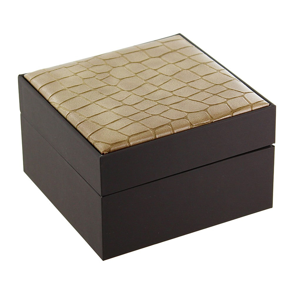 Watch Box - Padded Inset Top - Croco