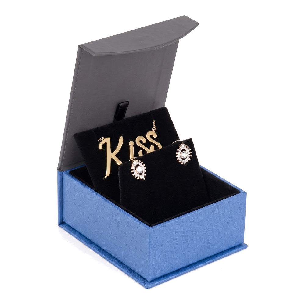 Pendant/Earring Box - Deluxe Magnetic Flap - Cobalt Blue