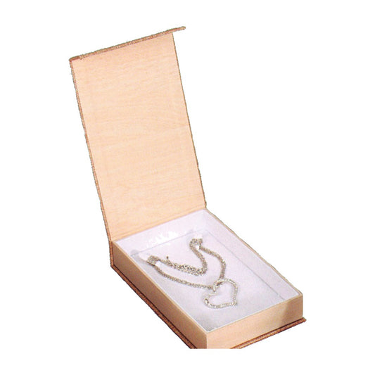 Necklace Box - Burlap Magnetic Flap
