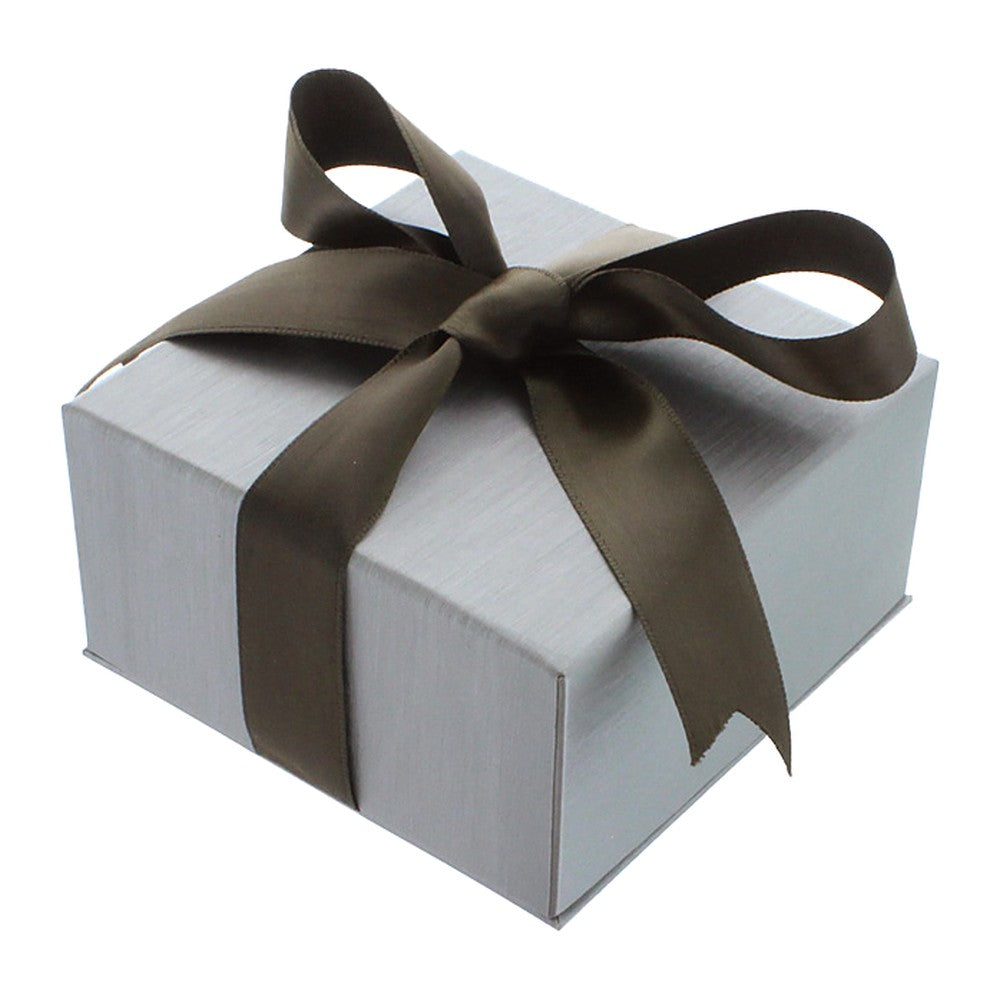 Earring/Pendant Box - Elegant Ribbon - Grey