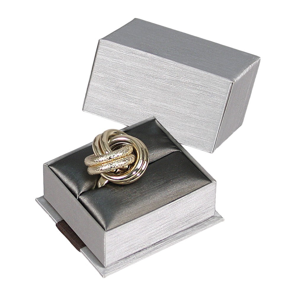 Ring Box - Elegant Ribbon - Grey