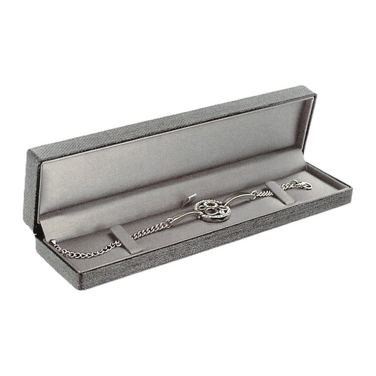 Bracelet/Watch Box - Premium Ribbon - Charcoal Grey