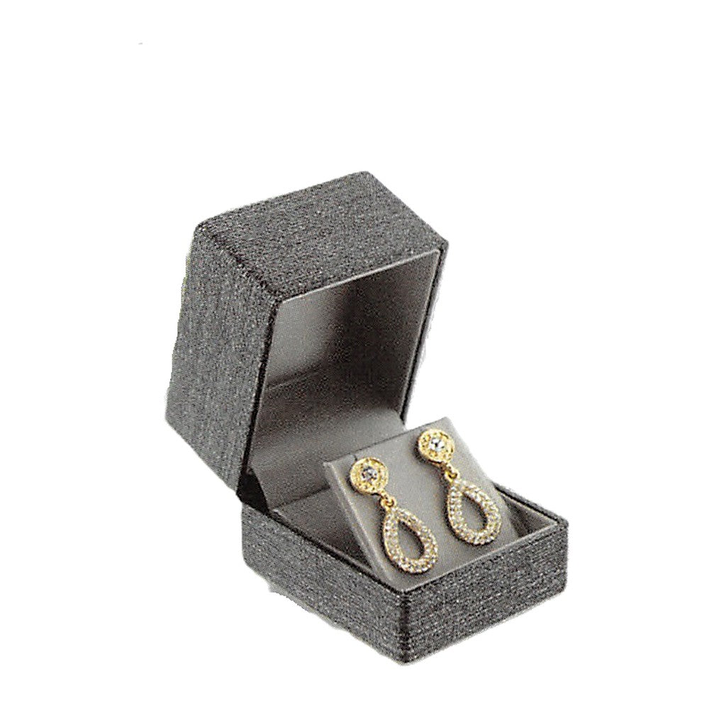 Earring Box - Premium Ribbon - Charcoal Grey