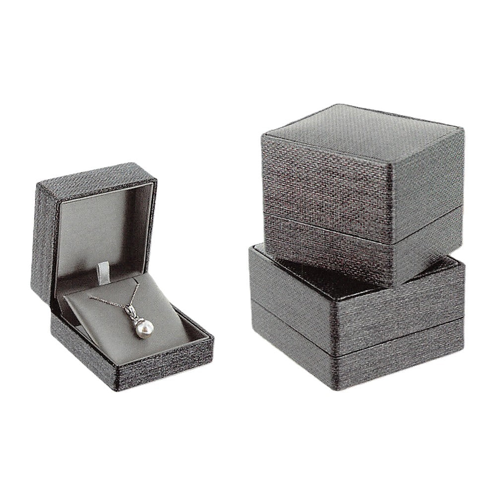 Pendant Box - Premium Ribbon - Charcoal Grey