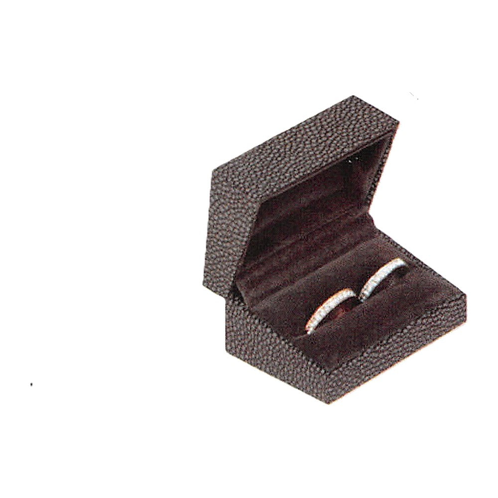 Double Ring Box - Premium - Grey Shagreen