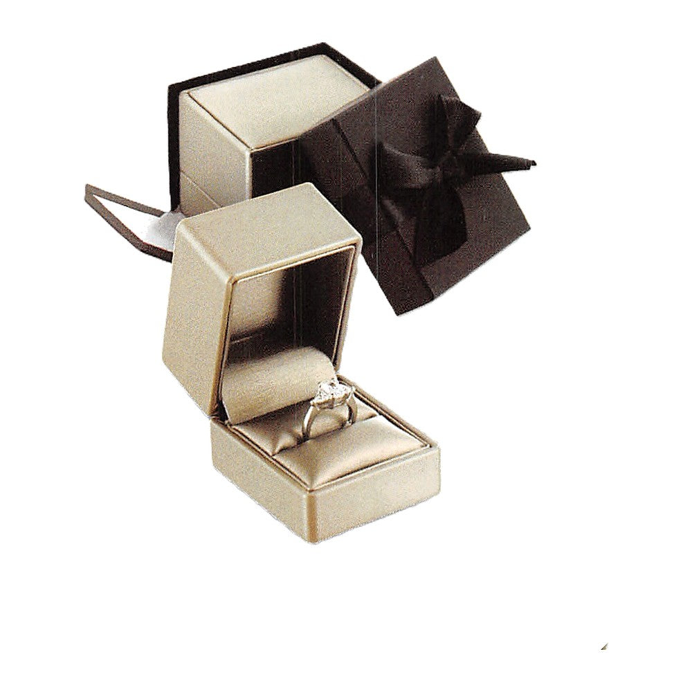 Ring Box - Premium Ribbon - Luna Silver