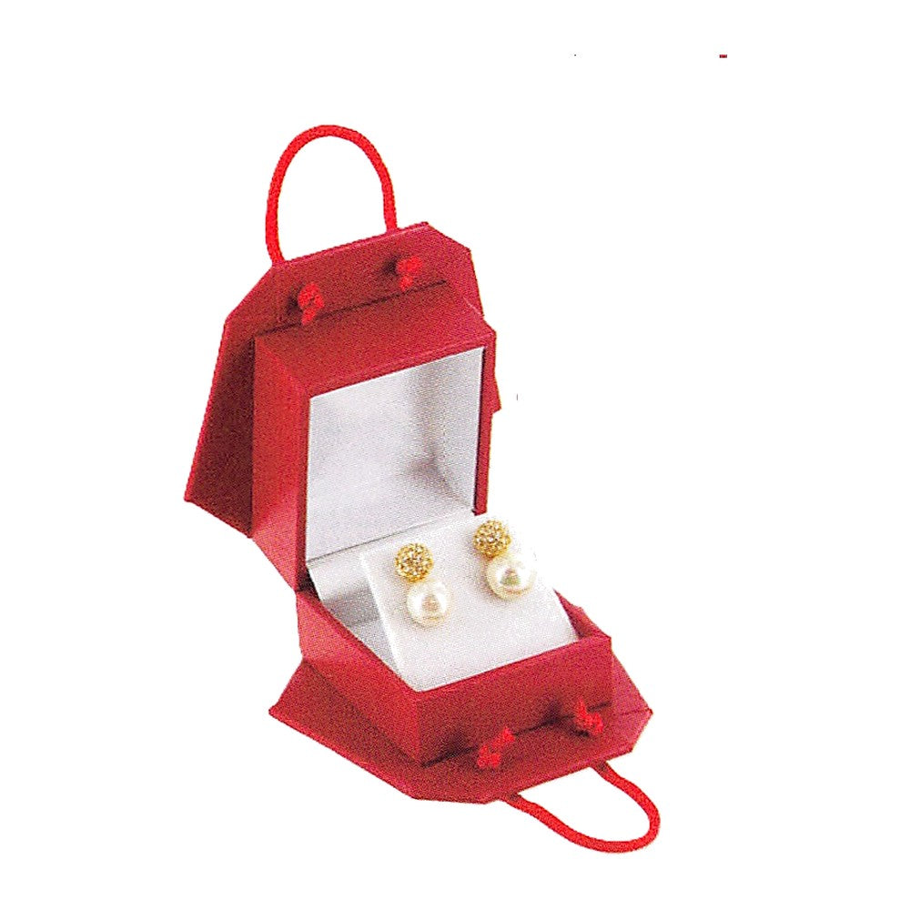 Earring Box - Tote Style - Red