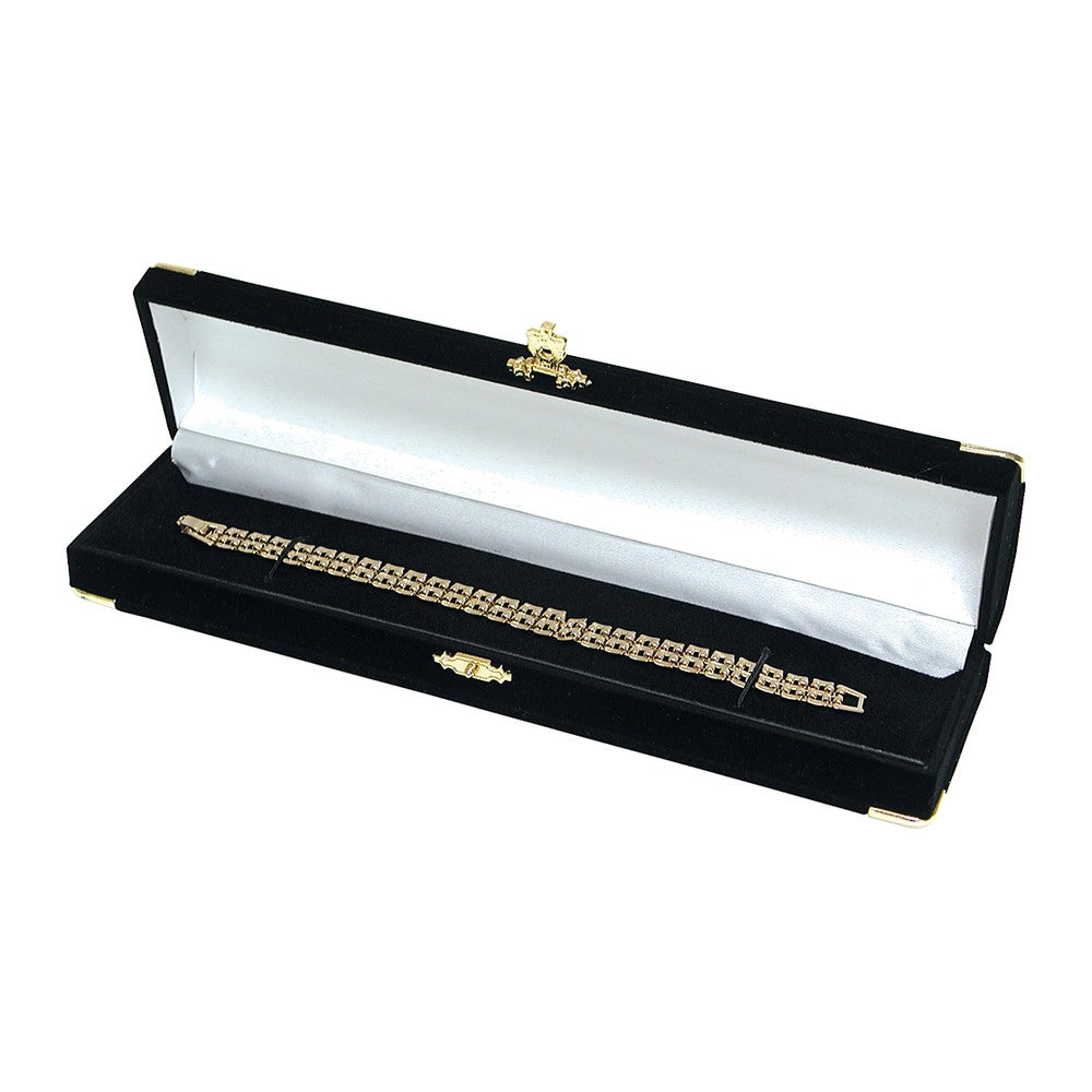 Bracelet/Watch Box - Clasped Velour - Black
