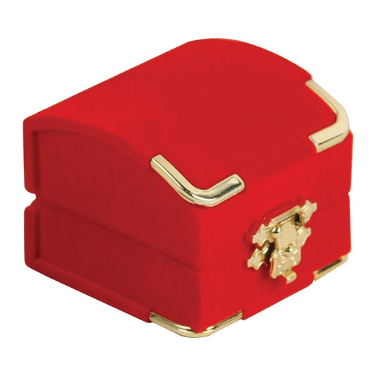 Bracelet/Watch Box - Clasped Velour - Red