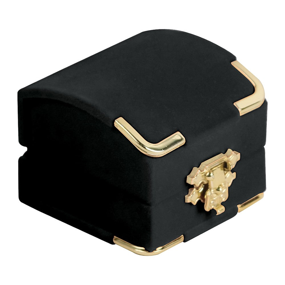 Earring Box - Clasped Velour - Black