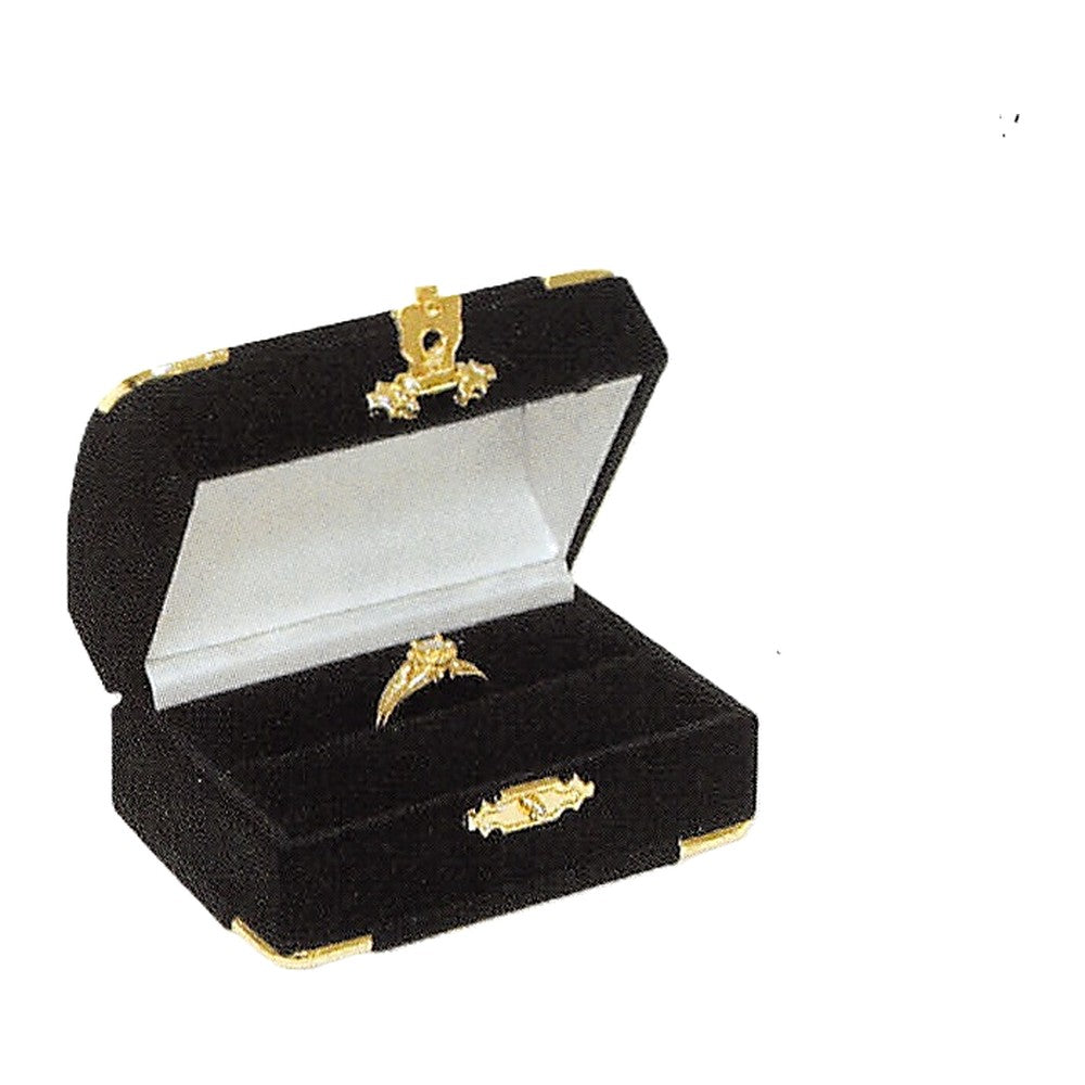Pendant Box - Clasped Velour - Black