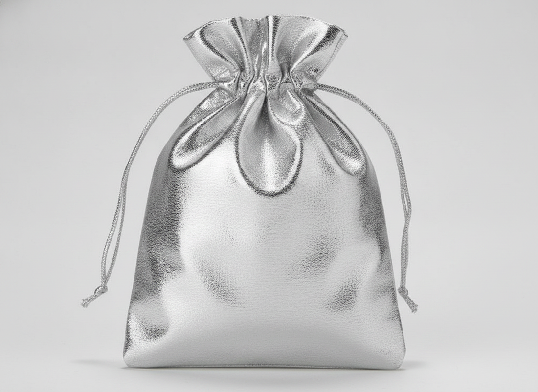 Lamé Pouch — Silver Lame — 3 x 4 in