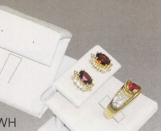 Mini Display/Insert — Earring/Ring — White Faux Leather