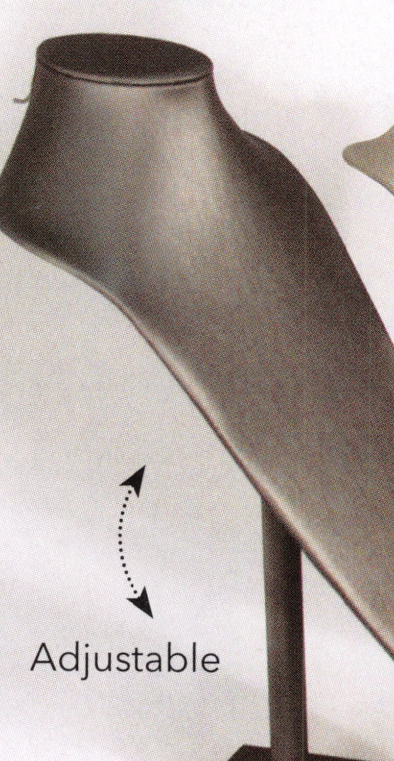 Extra Tall Adjustable Neckform — Steel Grey Faux Leather