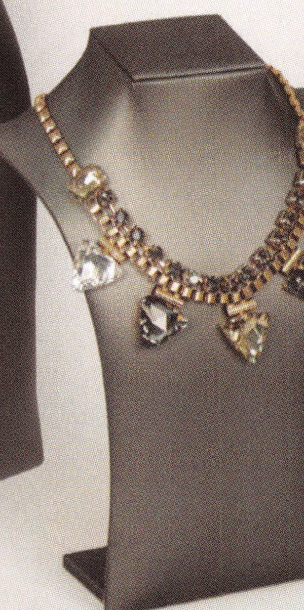 Modern Neckform — Curved Shoulder — 7 3/4" H — Steel Grey Faux Leather