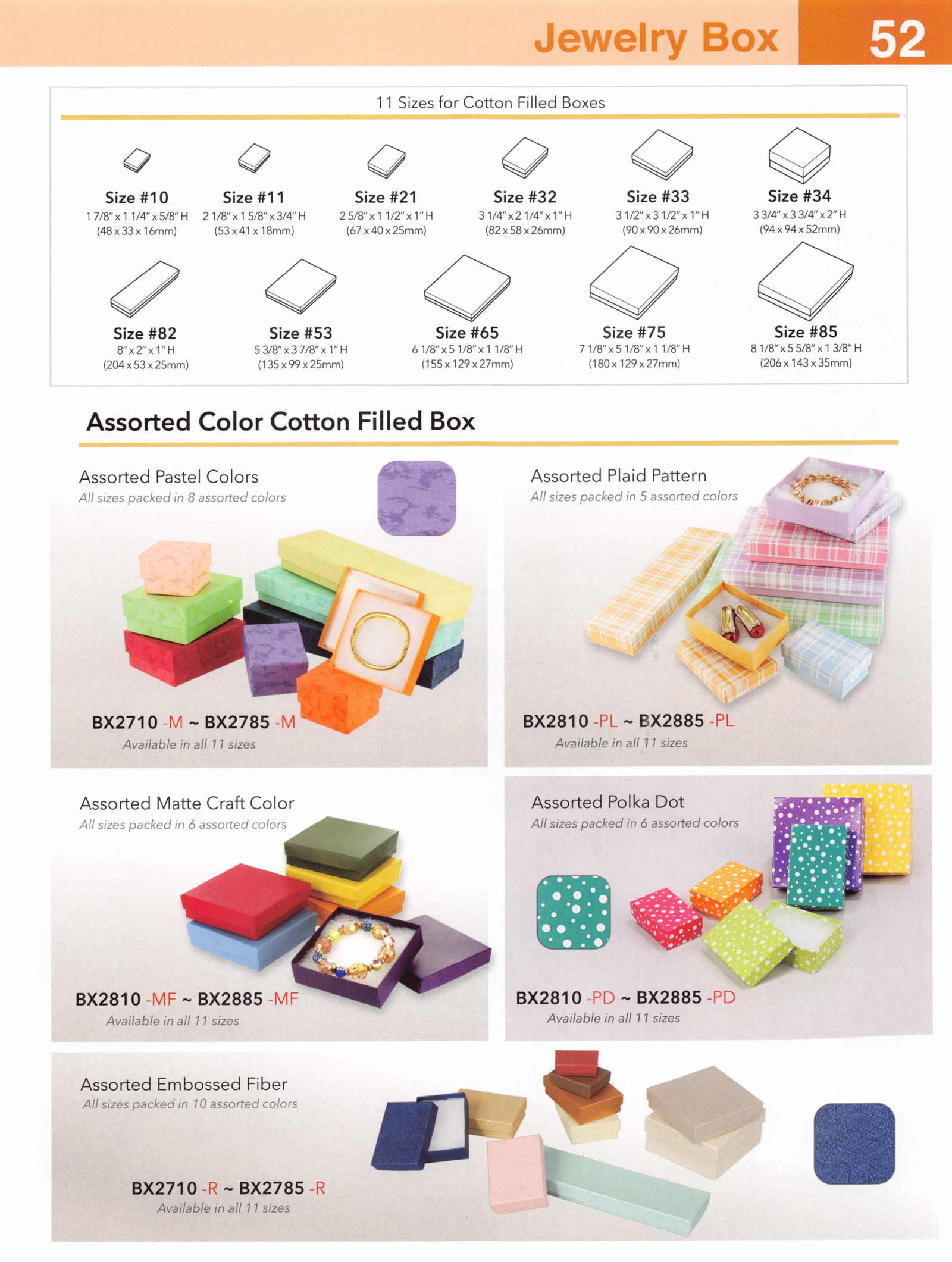 Catalog page — Assorted Color Cotton-Filled Box