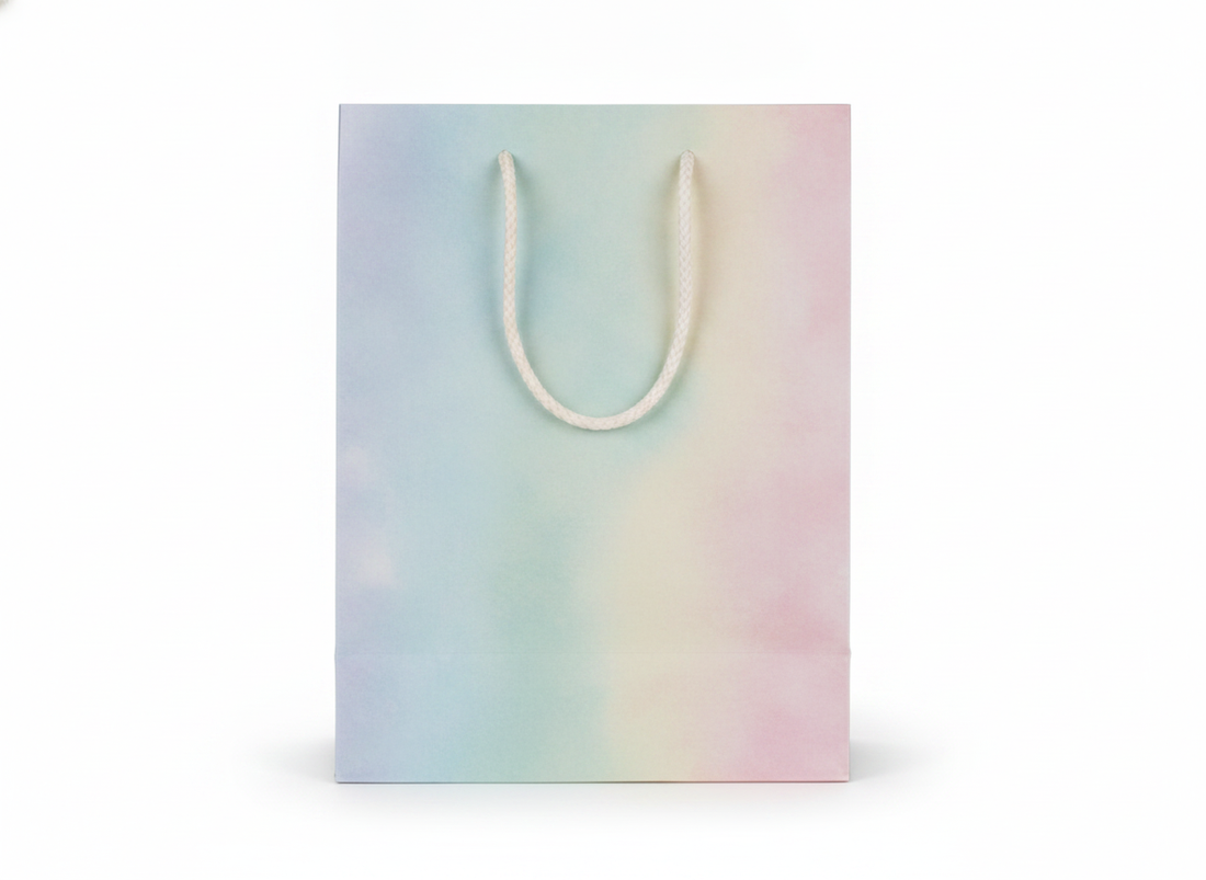 Patterned Paper Tote — Assorted Pastel — 4 x 2 in