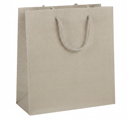 Patterned Paper Tote — Burlap Print — 3 x 2 x 3 in