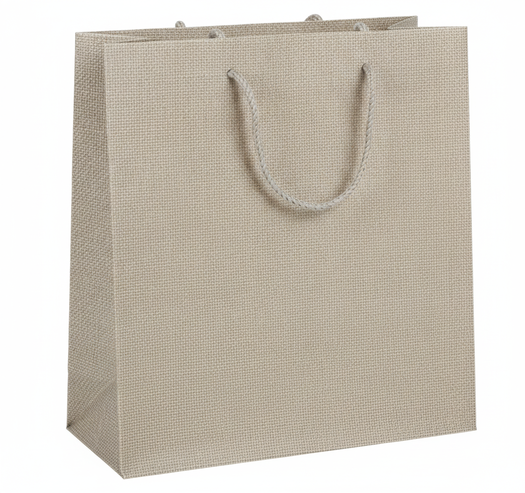Patterned Paper Tote — Burlap Print — 4 x 2 in