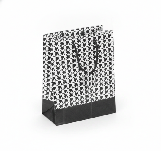 Patterned Paper Tote — Houndstooth (Plain) — 8 x 5 x 10 in