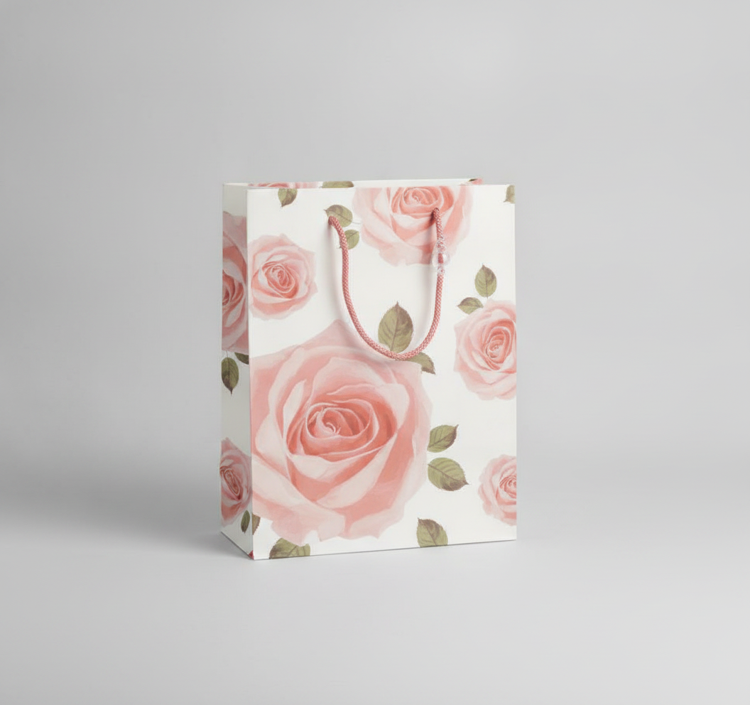 Patterned Paper Tote — Rose Dot — 4 x 2 in
