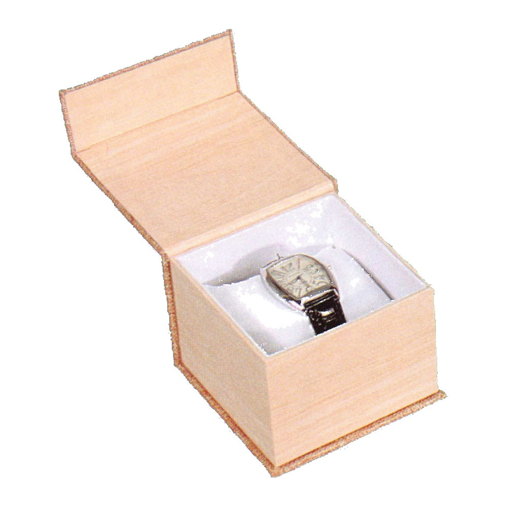 Watch Box - Burlap Magnetic Flap