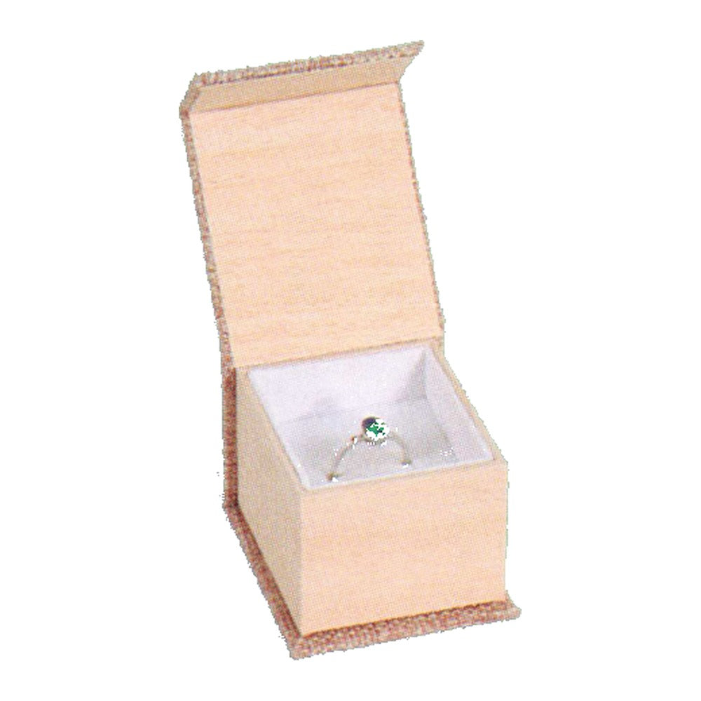 Ring Box - Burlap Magnetic Flap
