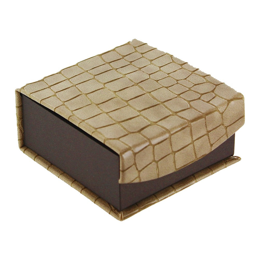 Combo / Set Box - Mock Croc Fancy Magnetic Flap - Brown
