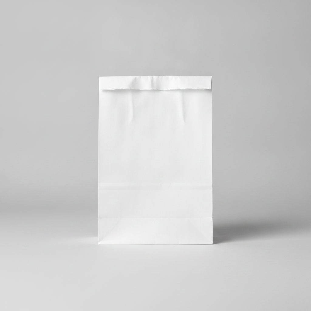 Plain Paper Gift Bag — White — 8.5 x 11 in