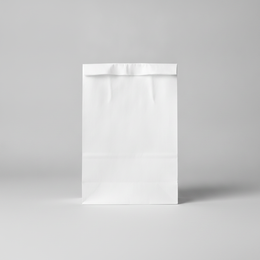 Plain Paper Gift Bag — White — 6 x 9 in