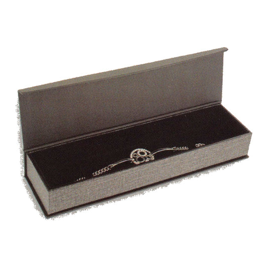 Bracelet Box - Deluxe Magnetic Flap - Metallic Grey