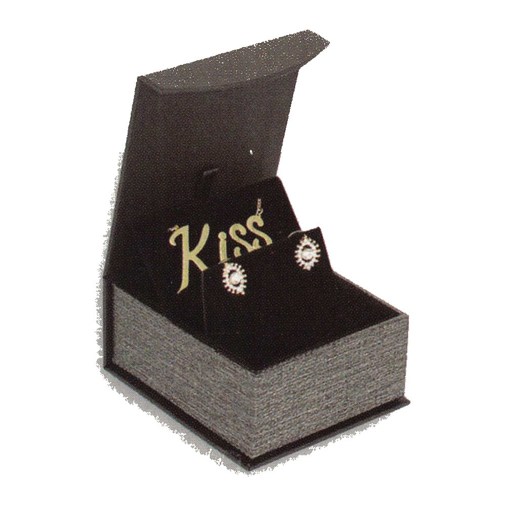 Pendant/Earring Box - Deluxe Magnetic Flap - Metallic Grey