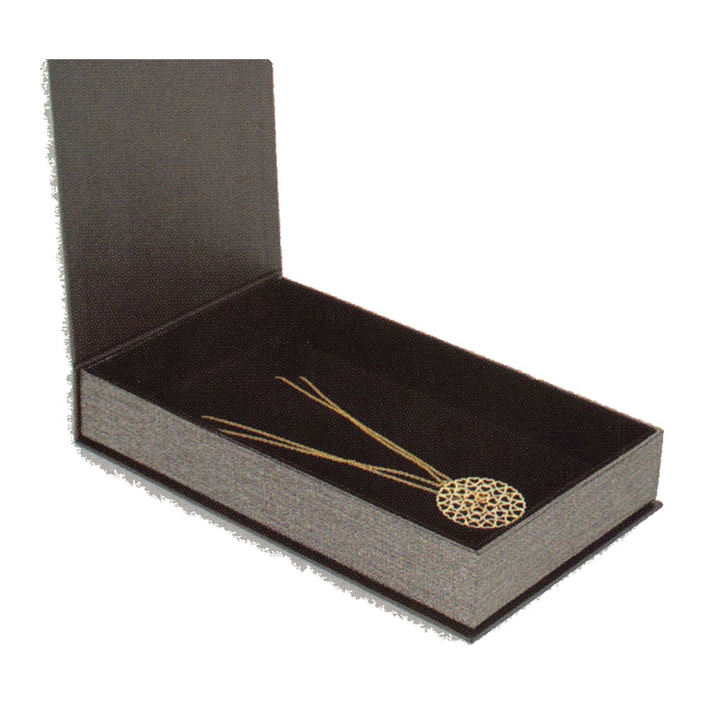 Necklace Box - Deluxe Magnetic Flap - Metallic Grey