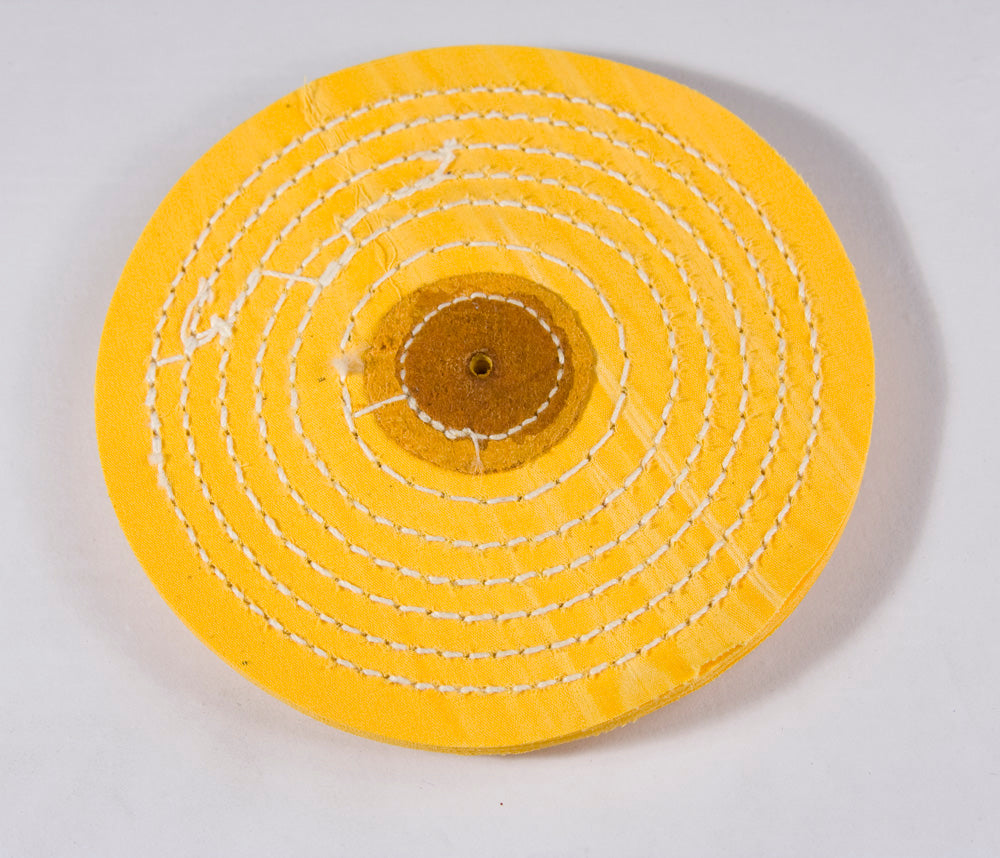 Razor-Edge Buffs — 4″ Dia. × 12 Ply — 6 Rows Stitching — Yellow