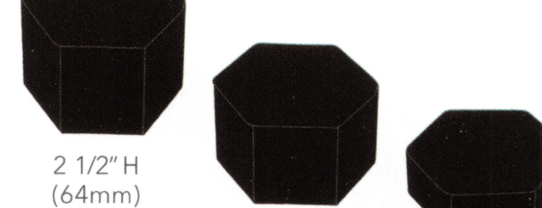 Riser Block Set — 3-Pc. Hexagon Set — 4 1/8" Diag. — Black Velvet