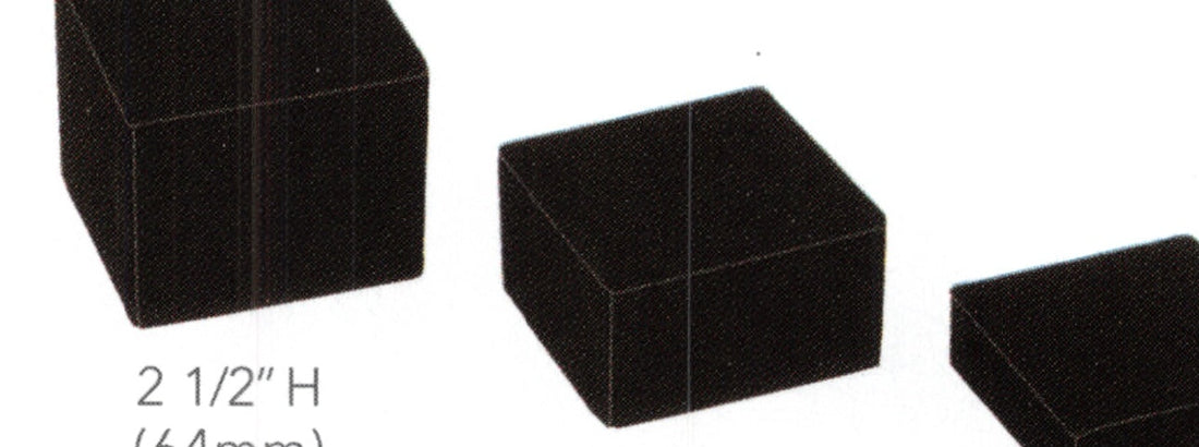 Riser Block Set — 3-Pc. Square Set — 3 1/8" Sq. — Black Velvet