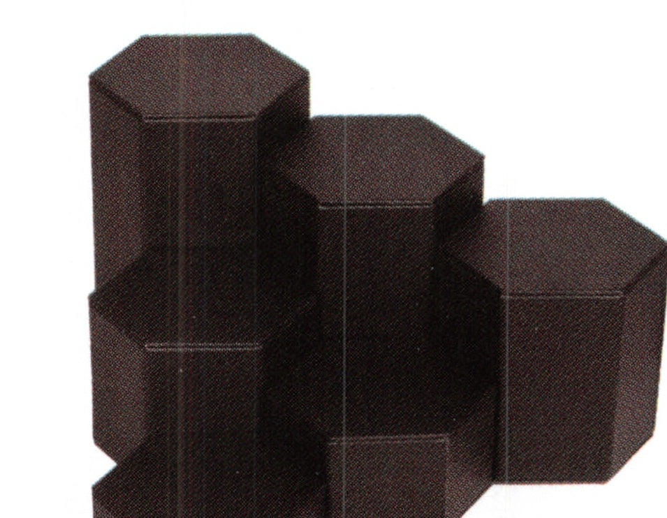 Riser Block Set — 6-Pc. Square Set — 3" Sq. — Black Faux Leather
