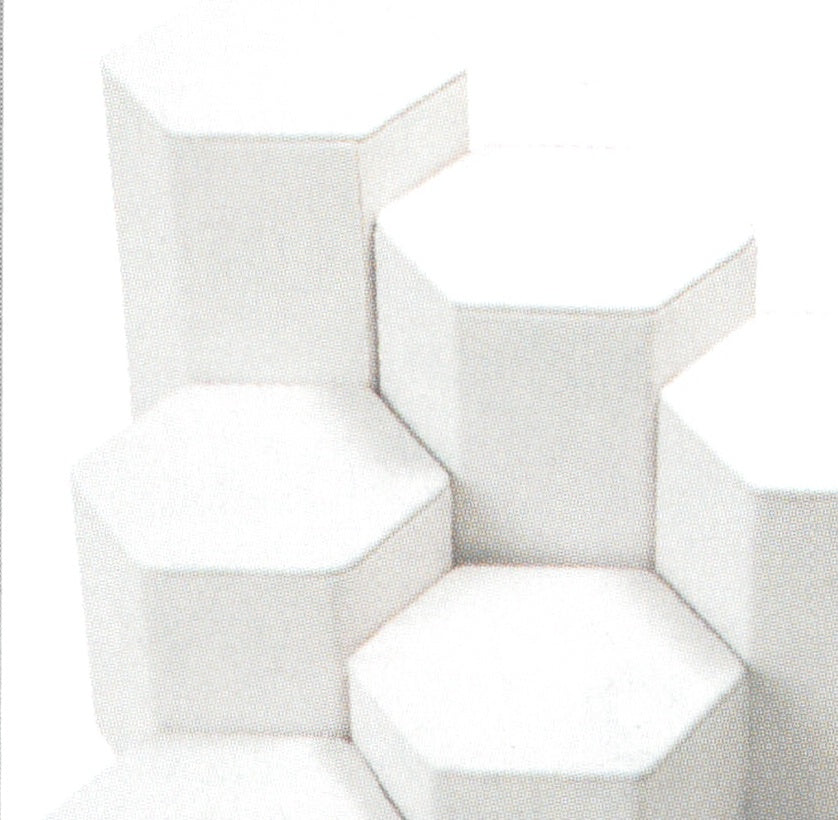 Riser Block Set — 6-Pc. Large Hexagon Set — 6" Diag. — White Faux Leather